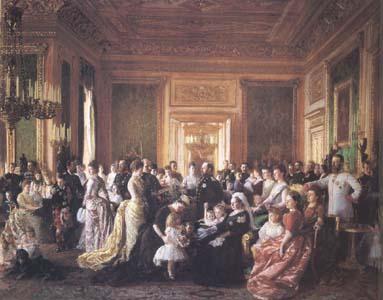 Laurits Tuxen The Family of Queen Victorin (mk25) oil painting picture